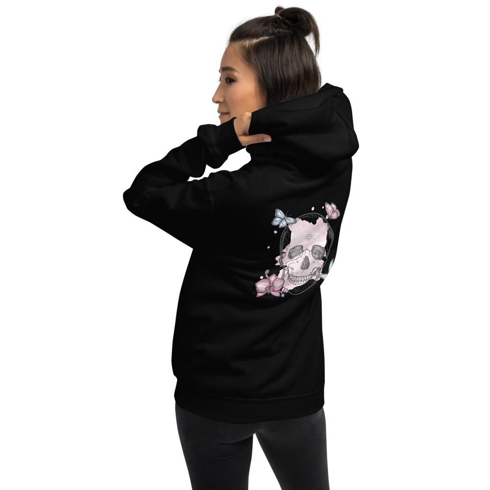 Butterfly Skull Unisex Hoodie: Embrace Edgy Style and Comfort