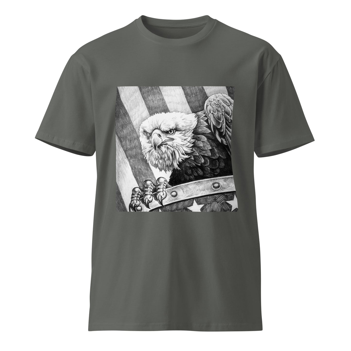 Eagle on USA Flag Unisex Premium T-Shirt