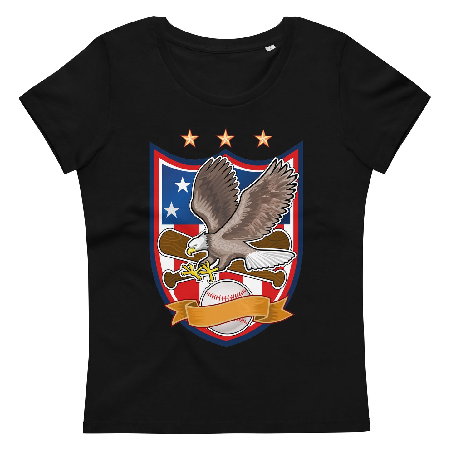 Eagle & Baseball Women's Fitted Eco Tee