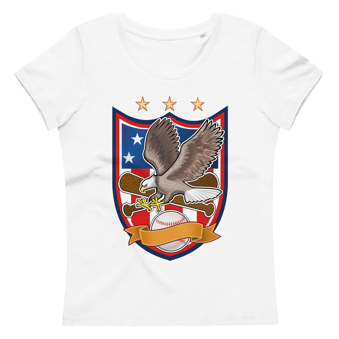 Eagle & Baseball Women's Fitted Eco Tee