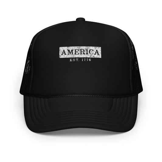 Patriotic Foam Trucker Hat: America Est. 1776