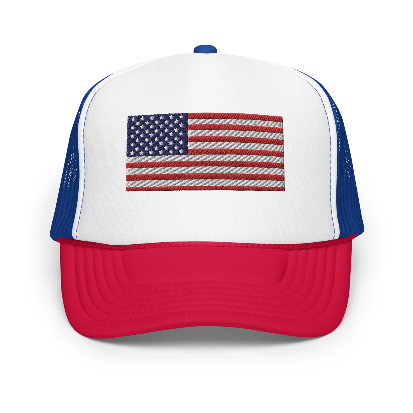 American Flag Blue & Red Foam Trucker Hat