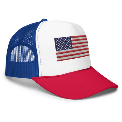 American Flag Blue & Red Foam Trucker Hat