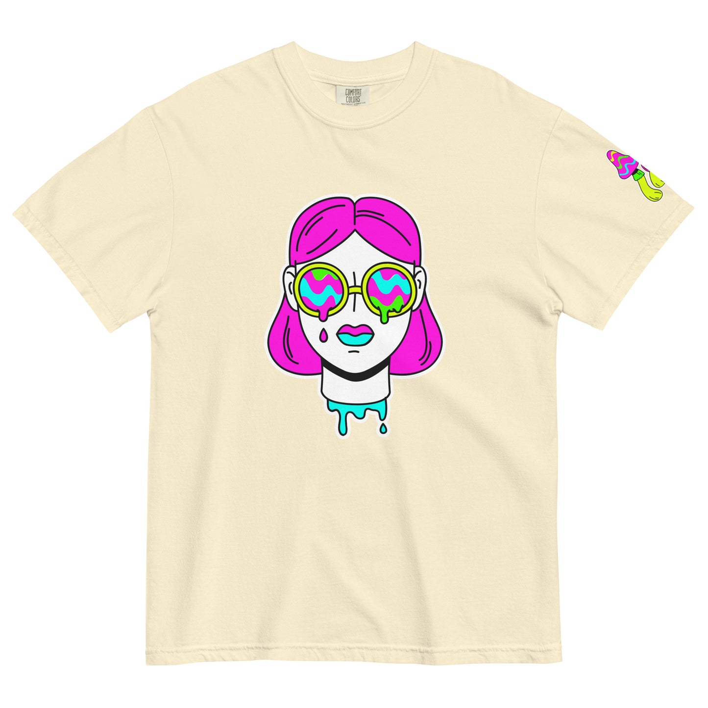 Psy Style Trippy Girls Unisex Garment-Dyed Heavyweight T-Shirt