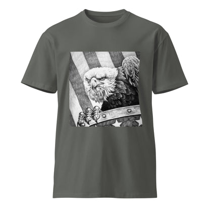 Eagle on USA Flag Unisex Premium T-Shirt