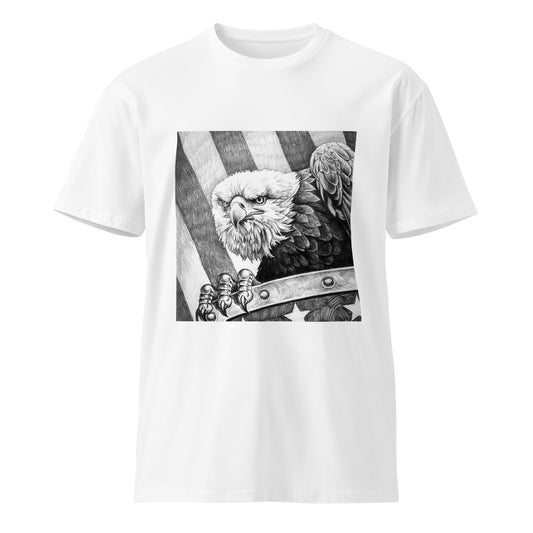 Eagle on USA Flag Unisex Premium T-Shirt