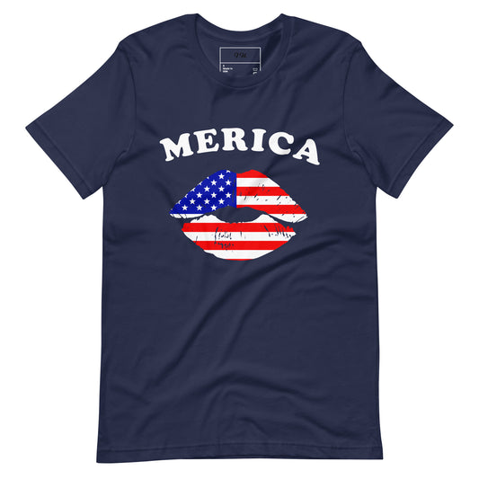 Lip-Smackin' 'Merica Unisex Tee: Celebrate Stars, Stripes, and Style!